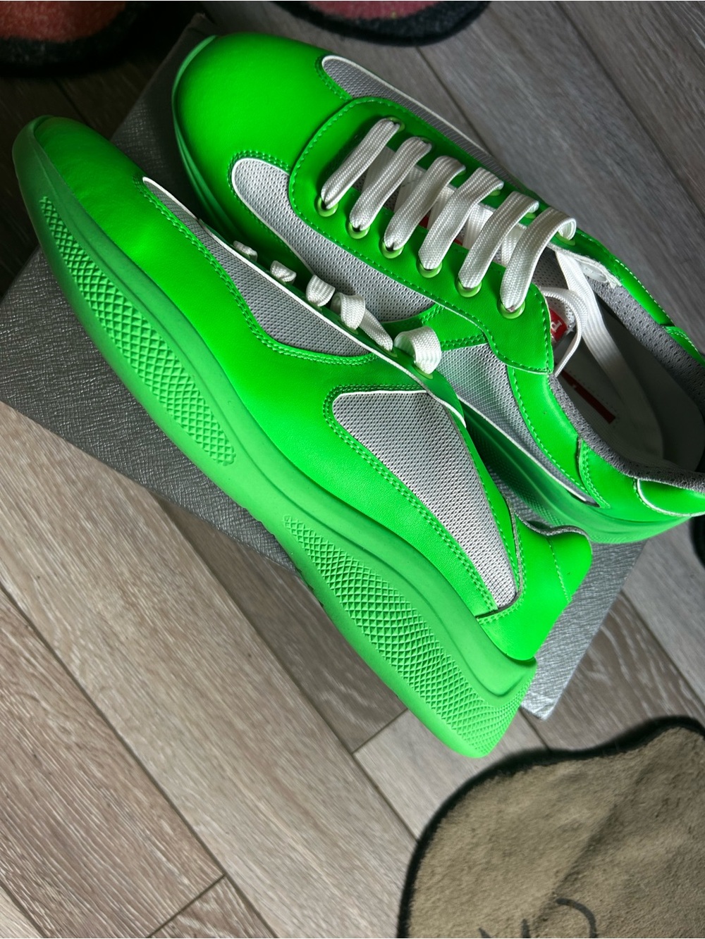 Men's Neon Green Athletic Sneakers - Picture 2 of 6